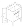24 Inch Bathroom Vanity, Freestanding Bathroom Vanity or Floating is Optional Conversion.24*18-00324CG-1(KD-Packing)-Excluding Sink