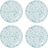 Venice 16-Piece Stoneware Dinnerware Set, Service for 4, Aqua/White -