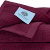 Luxury Washcloths for Bathroom Hotel Spa Kitchen Set of 12 Pcs Circlet Egyptian Cotton Highly Absorbent Hotel Quality Face Towels 13x13 Inch Wine Red