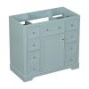 36" Bathroom Vanity without Sink, Cabinet Base Only, One Cabinet and Six Drawers, Green