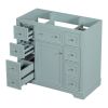 36" Bathroom Vanity without Sink, Cabinet Base Only, One Cabinet and Six Drawers, Green
