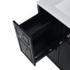 30-Inch Bathroom Vanity Cabinet with Ceramic Basin, Double-Layer Drawer, Deep Drawer and Adjustable Shelf