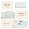 21.6" white Bathroom vanity, Combo Cabinet, Bathroom Storage Cabinet, Single Ceramic Sink, Left side storage