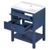 24'' Bathroom Vanity with Top Sink, Modern Bathroom Storage Cabinet with 2 Drawers, Single Sink Bathroom Vanity