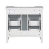 36'' Bathroom Vanity with Resin Sink Combo, Free Standing Single Vanity Set with Four Drawers, Solid Wood Frame Bathroom Storage Cabinet