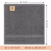 Charcoal Washcloths for Body and Face Towel Cotton Wash Cloths Bulk 48 Pack Flannel Spa Fingertip Wash Clothes 12x12 Inch Soft Absorbent Gym Towels