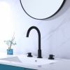 Matte Black Widespread Bathroom Vanity Sink Faucet 3 Holes 2 Handles