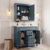 36'' Bathroom Vanity with Top Sink, Royal Blue Mirror Cabinet, Modern Bathroom Storage Cabinet with 2 Soft Closing Doors and 2 Drawers
