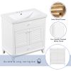 30" Bathroom Vanity with Sink, Bathroom Cabinet with Two Doors and One Drawer, White (OLD SKU: JL000005AAK)