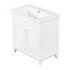 30" Bathroom Vanity with Sink, Bathroom Cabinet with Two Doors and One Drawer, White (OLD SKU: JL000005AAK)