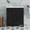 30-Inch Bathroom Vanity Cabinet with Ceramic Basin, Double-Layer Drawer, Deep Drawer and Adjustable Shelf