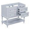 36" Bathroom Vanity Cabinet without Sink, Free Standing Vanity Set with 4 Drawers& Soft Closing Doors, Solid Wood Frame Bathroom Cabinet