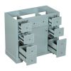 36" Bathroom Vanity without Sink, Cabinet Base Only, One Cabinet and Six Drawers, Green