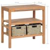 Bathroom Vanity Cabinet with 2 Baskets Solid Teak 29.1" x 17.7" x 29.5"