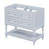 36" Bathroom Vanity Cabinet without Sink, Free Standing Vanity Set with 4 Drawers& Soft Closing Doors, Solid Wood Frame Bathroom Cabinet