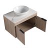 30 " Modern Design Float Bathroom Vanity With Ceramic Basin Set;  Wall Mounted White Oak Vanity With Soft Close Door; KD-Packing;  KD-Packing;  2 Piec