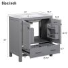 30" Gray Bathroom Vanity with Single Sink, Combo Cabinet Undermount Sink, Bathroom Storage Cabinet with 2 Doors and a Drawer, Soft Closing