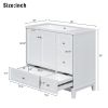 36 Inch Modern Bathroom Vanity with USB Charging, Two Doors and Three Drawers Bathroom Storage Vanity Cabinet