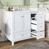 36 Inch Modern Bathroom Vanity with USB Charging, Two Doors and Three Drawers Bathroom Storage Vanity Cabinet