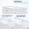 36 Inch Modern Bathroom Vanity with USB Charging, Two Doors and Three Drawers Bathroom Storage Vanity Cabinet