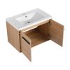 LEVISTAR oak 30 Inch Bathroom Vanity with resin Countertop Sink, 2 Doors Bathroom Cabinet Set