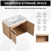 LEVISTAR oak 30 Inch Bathroom Vanity with resin Countertop Sink, 2 Doors Bathroom Cabinet Set
