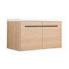 LEVISTAR Oak 36 Inch Bathroom Vanity with resin Countertop Sink, 2 Doors Bathroom Cabinet Set