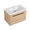 LEVISTAR oak 30 Inch Bathroom Vanity with resin Countertop Sink, 2 Doors Bathroom Cabinet Set