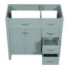 36" Bathroom Vanity without Sink, Cabinet Base Only, Bathroom Cabinet with Drawers, Solid Frame and MDF Board, Green