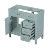 36" Bathroom Vanity without Sink, Cabinet Base Only, Bathroom Cabinet with Drawers, Solid Frame and MDF Board, Green