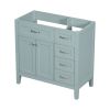 36" Bathroom Vanity without Sink, Cabinet Base Only, Bathroom Cabinet with Drawers, Solid Frame and MDF Board, Green