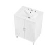 24" Bathroom Vanity with Sink, Bathroom Vanity Cabinet with Two Doors, Adjustable Shelves, Solid Wood and MDF