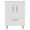Velloc Single Bathroom Vanity, Double Door Cabinet, One Drawer -White