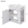 [Video]21.6inch Modern Floating Bathroom Vanity with Ceramic Basin - Perfect for Small Bathrooms, Right side storage
