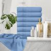 Luxury Hand Towels | Cotton Hotel spa Bathroom Towel | 16x30 | 6 Pack | Light Blue