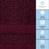 Luxury Washcloths for Bathroom Hotel Spa Kitchen Set of 12 Pcs Circlet Egyptian Cotton Highly Absorbent Hotel Quality Face Towels 13x13 Inch Wine Red