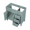 36" Bathroom Vanity without Sink, Cabinet Base Only, Bathroom Cabinet with Drawers, Solid Frame and MDF Board, Green