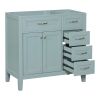 36" Bathroom Vanity without Sink, Cabinet Base Only, Bathroom Cabinet with Drawers, Solid Frame and MDF Board, Green