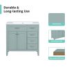 36" Bathroom Vanity without Sink, Cabinet Base Only, Bathroom Cabinet with Drawers, Solid Frame and MDF Board, Green