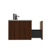 U047-Etna30W-305 Etna 30" Striped Walnut Bathroom Vanity with White Ceramic Sink, Wall Mounted Floating Bathroom Vanity for Modern Bathroom