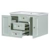 30" Wall Mounted Bathroom Vanity with Sink Combo, Functional Drawer, Solid Wood & MDF Board & Ceramic