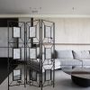 47x71" Room Photo Frames Screen Divider Screens, 3 Panel Decorative Screen with Photo Frames, Antique Mirror, Candle Stick