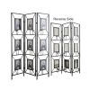 47x71" Room Photo Frames Screen Divider Screens, 3 Panel Decorative Screen with Photo Frames, Antique Mirror, Candle Stick