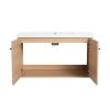 LEVISTAR Oak 36 Inch Bathroom Vanity with resin Countertop Sink, 2 Doors Bathroom Cabinet Set