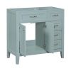 36" Bathroom Vanity without Sink, Cabinet Base Only, Bathroom Cabinet with Drawers, Solid Frame and MDF Board, Green