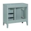 36" Bathroom Vanity without Sink, Cabinet Base Only, Bathroom Cabinet with Drawers, Solid Frame and MDF Board, Green