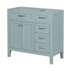 36" Bathroom Vanity without Sink, Cabinet Base Only, Bathroom Cabinet with Drawers, Solid Frame and MDF Board, Green