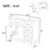 36" Bathroom Vanity without Sink, Cabinet Base Only, Bathroom Cabinet with Drawers, Solid Frame and MDF Board, Green