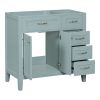 36" Bathroom Vanity without Sink, Cabinet Base Only, Bathroom Cabinet with Drawers, Solid Frame and MDF Board, Green