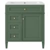 30'' Bathroom Vanity with Top Sink, Modern Bathroom Storage Cabinet with 2 Drawers and a Tip-out Drawer, Single Sink Bathroom Vanity